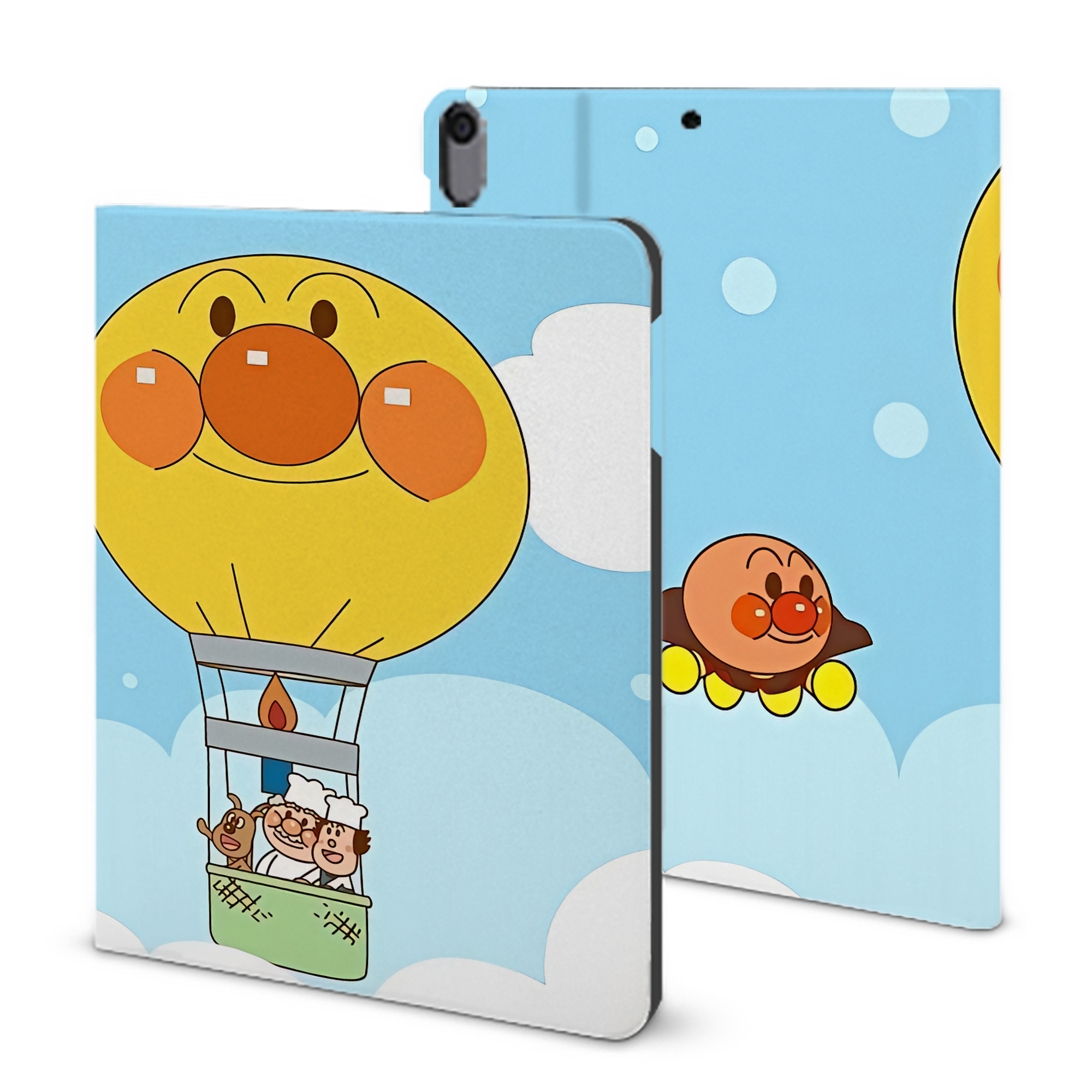 （画像用） アンパンマン Anpanman IPad ケース ブック型 PUレザー TPU 耐衝撃 軽量 薄型 ペン収納なし 全面保護 IPad 各モデル対応